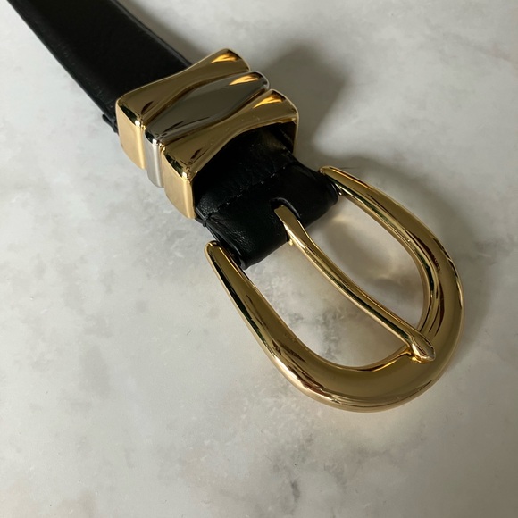 REVOLVE Favorite Daughter Black William Split Decision Leather Belt Size XL - Picture 4 of 9